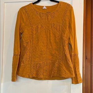 Anthropologie Mustard Long Sleeve Top